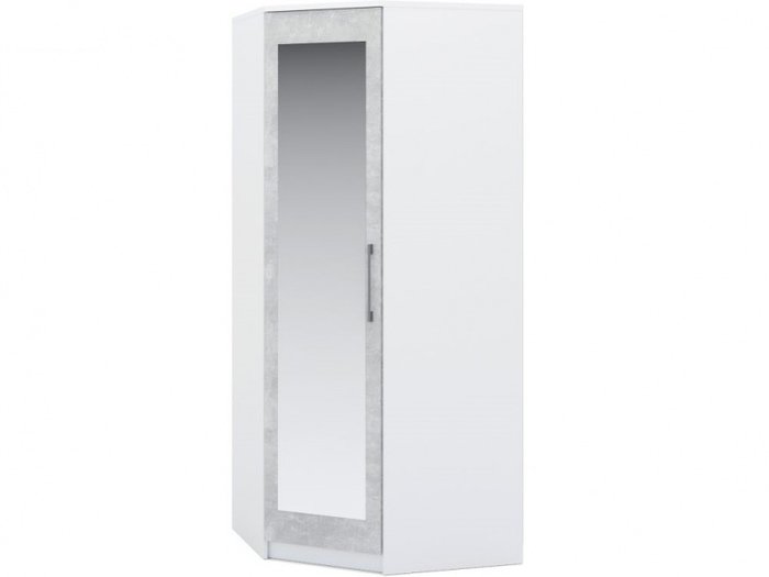 Шкаф угловой с зеркалом Аврора белого цвета