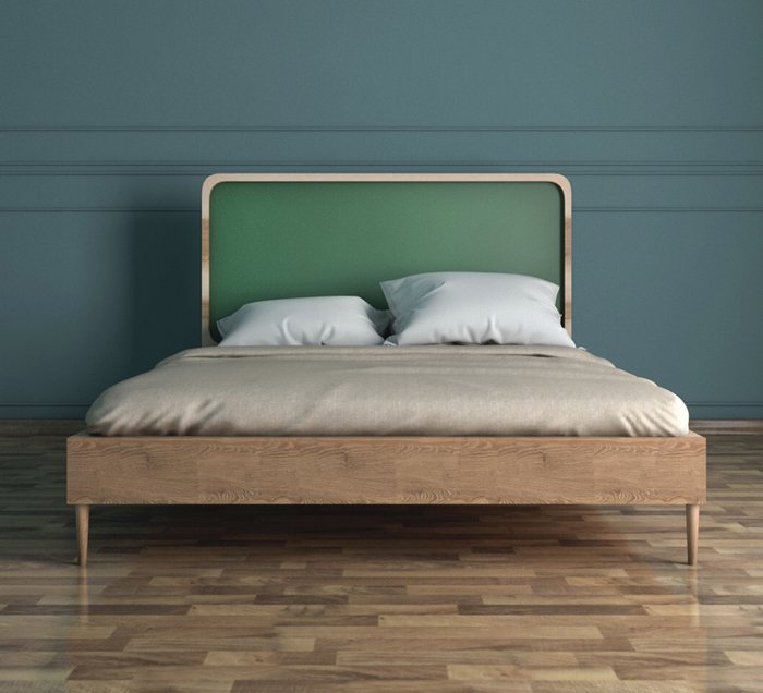 Кровать Ellipse 140х200 коричнево-зеленого цвета - лучшие Кровати для спальни в INMYROOM