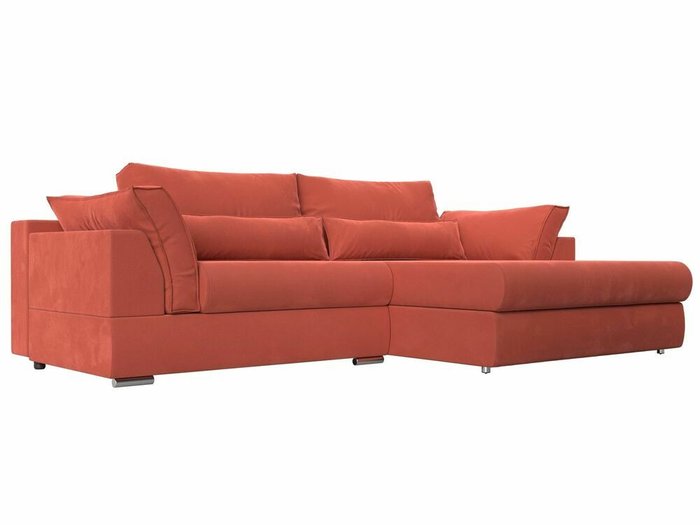 Угловой диван-кровать Пекин кораллового цвета угол правый
