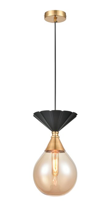 Подвесной светильник Nova с плафоном янтарного цвета
