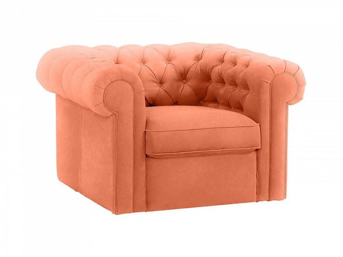 Кресло Chesterfield кораллового цвета - купить Интерьерные кресла по цене 56430.0