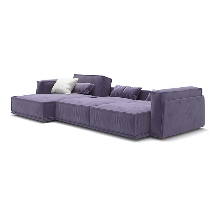 Диван-кровать Vento light угловой фиолетового цвета - лучшие Угловые диваны в INMYROOM