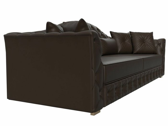 Прямой диван-кровать Артис коричневого цвета (экокожа) - лучшие Прямые диваны в INMYROOM