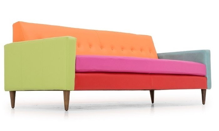 Прямой диван с цветной обивкой - купить Прямые диваны по цене 73600.0