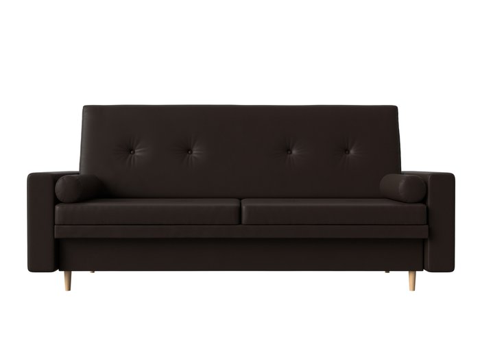 Прямой диван-кровать Белфаст темно-коричневого цвета (книжка/экокожа) - купить Прямые диваны по цене 31990.0