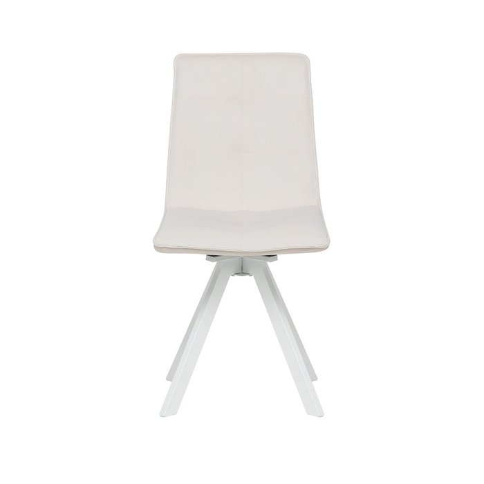 Стул Умбра вращающийся молочного цвета с белыми ножками - купить Обеденные стулья по цене 7560.0