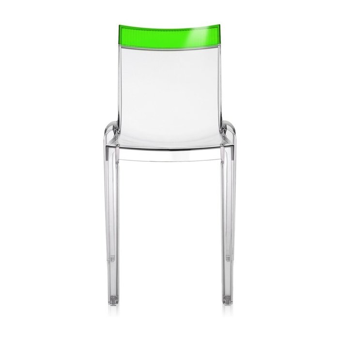 Стул Hi-Cut прозрачный с зеленой вставкой  - купить Обеденные стулья по цене 36121.0