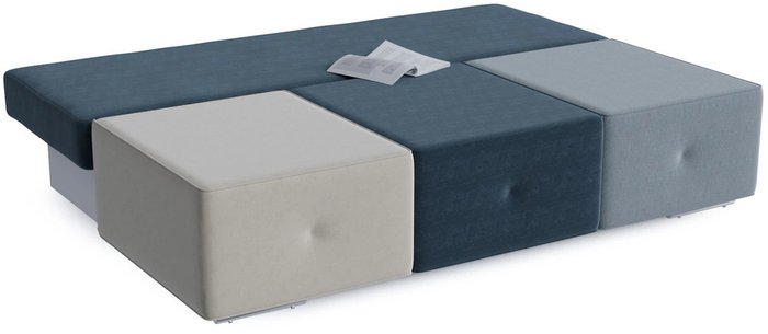 Диван-кровать Хавьер Sky с обивкой из разноцветного велюра - купить Прямые диваны по цене 46551.0