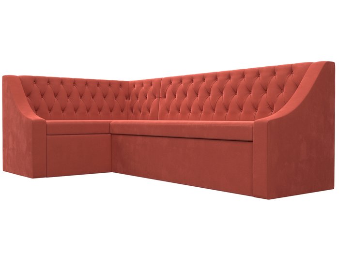 Угловой диван-кровать Мерлин кораллового цвета левый угол - лучшие Угловые диваны в INMYROOM