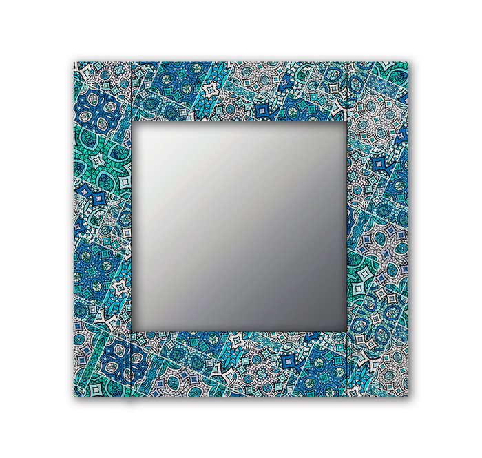 Настенное зеркало Альби 50х65 голубого цвета - купить Настенные зеркала по цене 13190.0