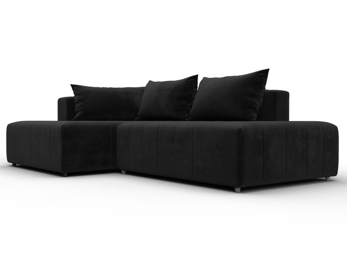 Угловой диван-кровать Лига-103 черного цвета левый - лучшие Угловые диваны в INMYROOM Угловой диван-кровать Лига-103 черного цвета левый - лучшие Угловые диваны в INMYROOM