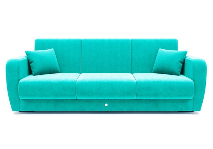 Набор из дивана-кровати с двумя креслами бирюзового цвета - купить Прямые диваны по цене 300000.0
