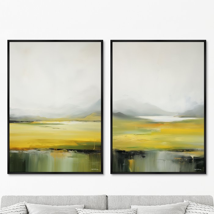 Набор из двух репродукций картин Landscape collection, The valley, 2024г. - купить Картины по цене 49998.0