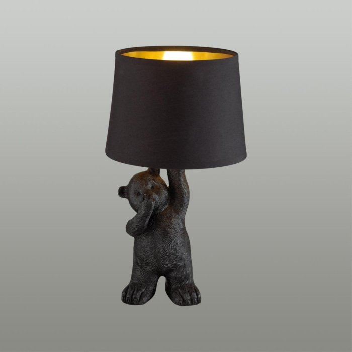 Настольная лампа Lumion Bear 5662/1T черный E14 40W 220V с животными - лучшие Настольные лампы в INMYROOM