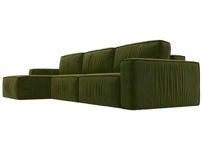 Угловой диван-кровать Прага Классик лонг зеленого цвета левый угол - лучшие Угловые диваны в INMYROOM