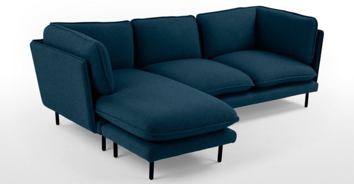 Угловой диван Wes синего цвета - купить Угловые диваны по цене 83900.0