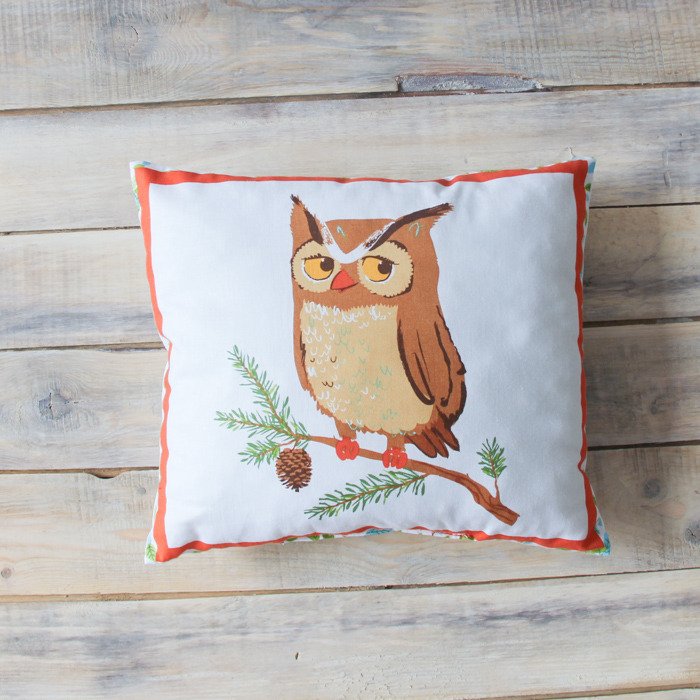 Подушка Retro Owl из 100% хлопка Подушка Retro Owl из 100% хлопка