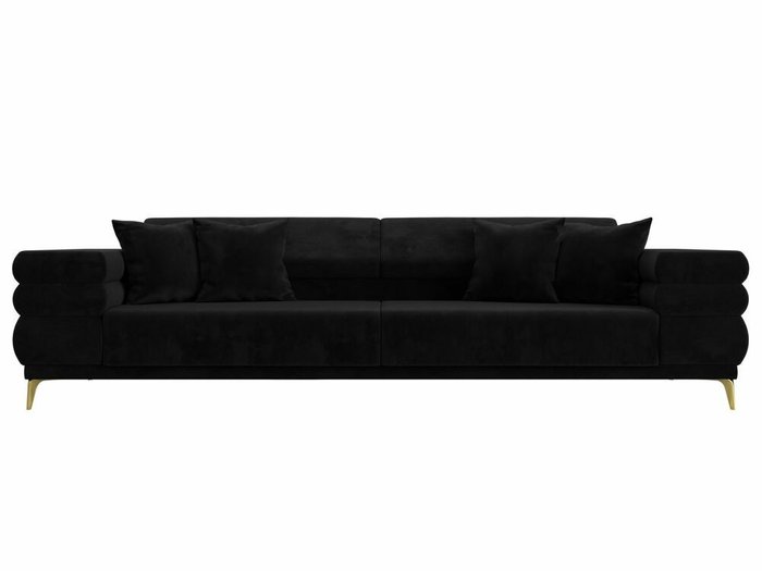 Прямой диван-кровать Лига 021 черного цвета  - купить Прямые диваны по цене 55999.0