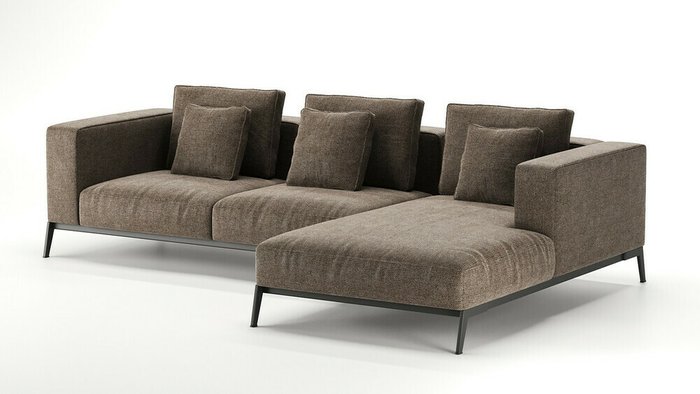 Угловой диван Loft темно-коричневого цвета