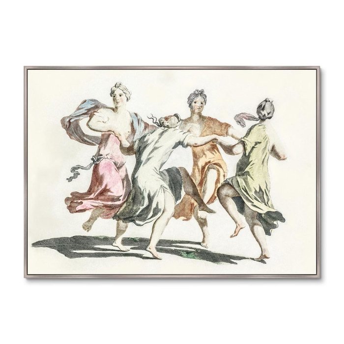 Репродукция картины Four dancing women, 1695г. - купить Картины по цене 21999.0