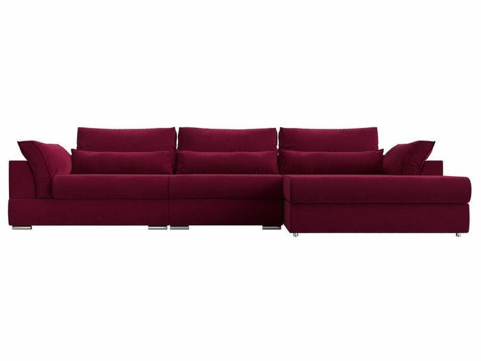 Угловой диван-кровать Пекин Long бордового цвета угол правый - купить Угловые диваны по цене 109999.0