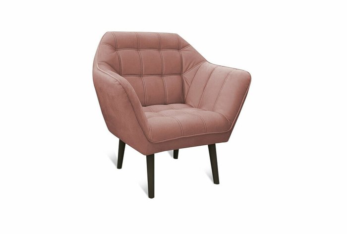 Кресло Остин коричнево-розового цвета с ножками цвета венге