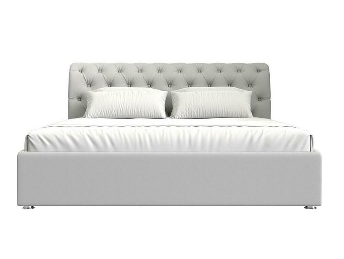 Кровать Сицилия 180х200 белого цвета с подъемным механизмом (экокожа) - купить Кровати для спальни по цене 94999.0