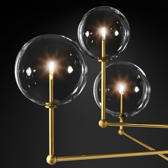 Подвесной светильник Globe Mobile brass со стеклянными плафонами - лучшие Подвесные люстры в INMYROOM