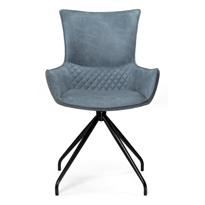 Стул крутящийся Донаель серо-синего цвета - лучшие Обеденные стулья в INMYROOM