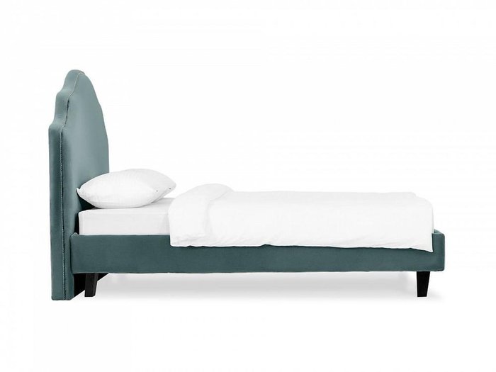 Кровать Queen II Victoria L 160х200 темно-бирюзового цвета с черными ножками - лучшие Кровати для спальни в INMYROOM