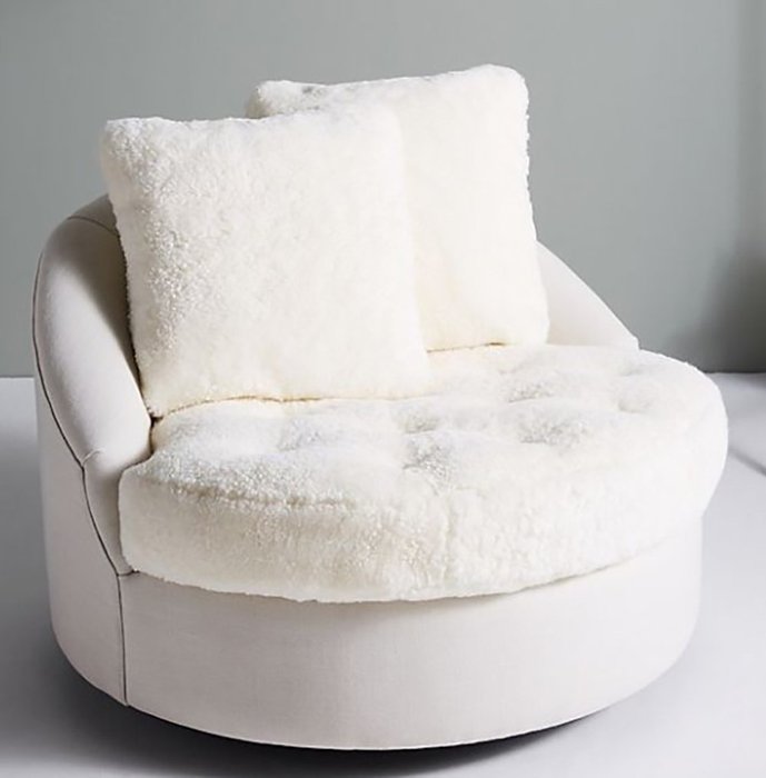 Кресло Wool Barwick Swivel белого цвета - купить Интерьерные кресла по цене 68000.0