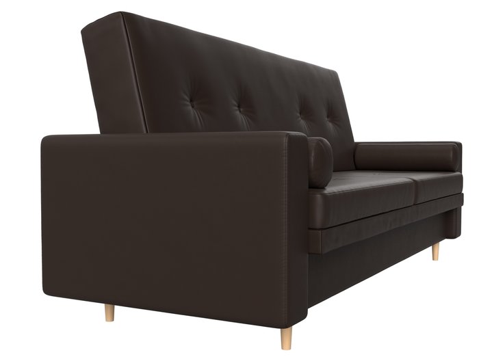 Прямой диван-кровать Белфаст темно-коричневого цвета (книжка/экокожа) - лучшие Прямые диваны в INMYROOM