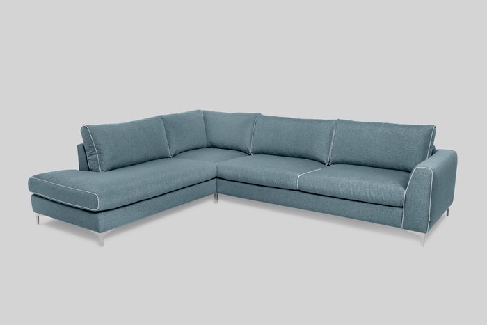 Угловой диван Kiruna со съемными чехлами бирюзового цвета - лучшие Угловые диваны в INMYROOM