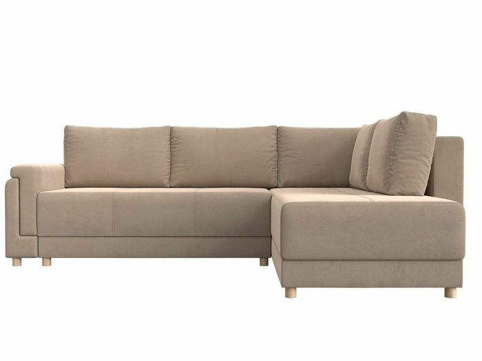 Угловой диван-кровать Лига 024 бежевого цвета правый угол - купить Угловые диваны по цене 69999.0