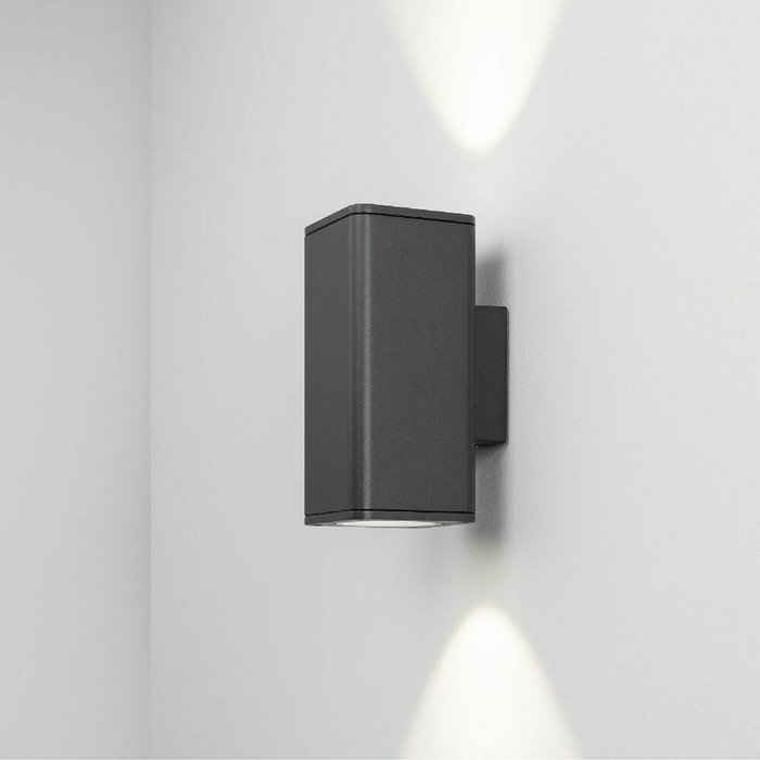 Уличный настенный светильник Arlight LGD-EVO-WALL-TWIN-S100x100-2x12W Day4000 (GR, 44 deg, 230V) 046194 - лучшие Настенные уличные светильники в INMYROOM