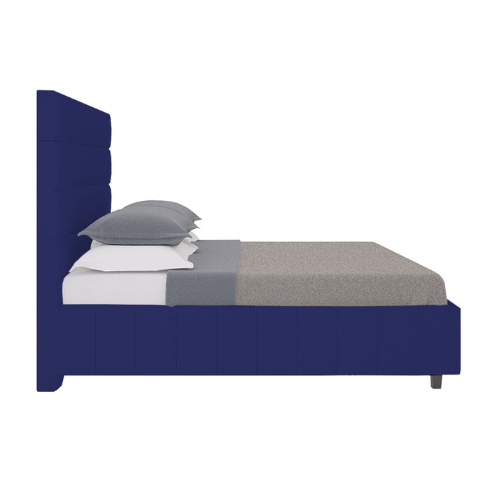 Кровать "Shining Modern" Велюр Синий 160х200 - лучшие Кровати для спальни в INMYROOM