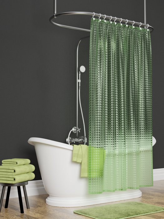 Штора для ванной комнаты 3D Fantasy 180х180 зеленого цвета
