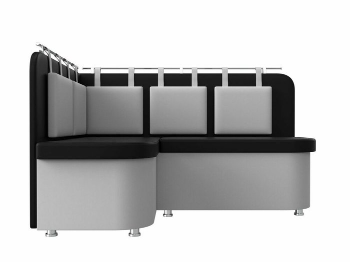 Угловой диван Уют черно-белого цвета (экокожа) левый угол - купить Угловые диваны по цене 31990.0