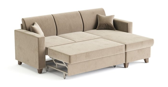 Угловой диван-кровать Эмилио бежевого цвета - лучшие Угловые диваны в INMYROOM