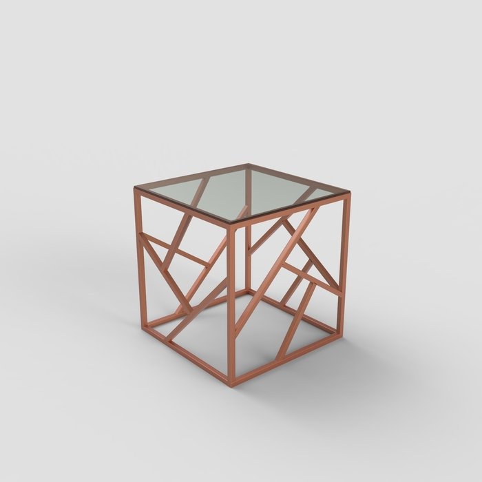 Журнальный столик "Ellis" бронзовый с прозрачным стеклом (450х450х450)