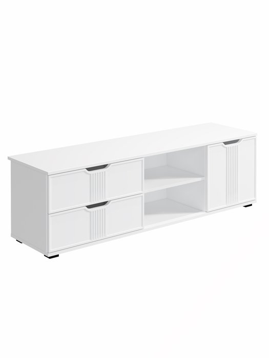Тумба под телевизор Эмилия ЭЛ-40 цвет белый структурный/меренга