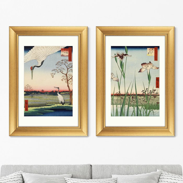 Набор из двух картин Цветная гравюра №2 1840 г. 