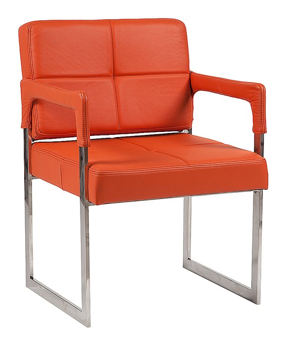   Кресло "Aster Chair" Оранжевая Кожа  - лучшие Интерьерные кресла в INMYROOM