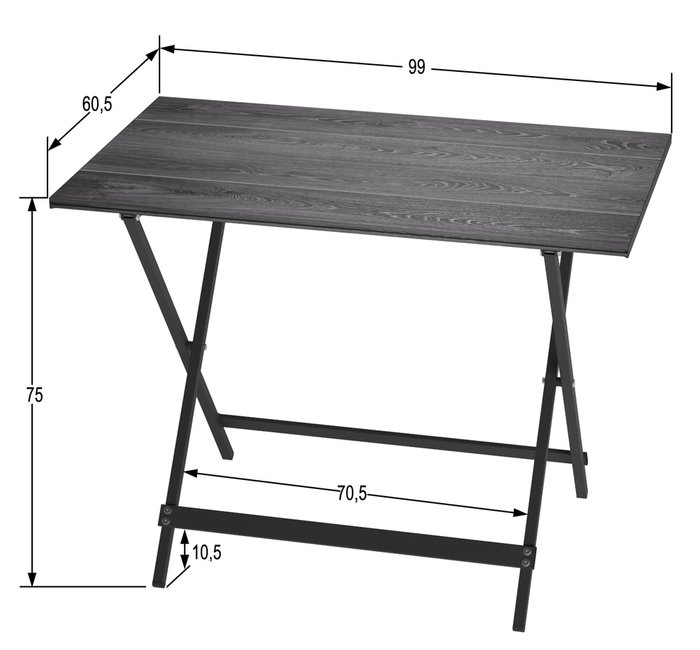 Стол складной дачный Лаундж серого цвета - купить Садовые столы по цене 8990.0