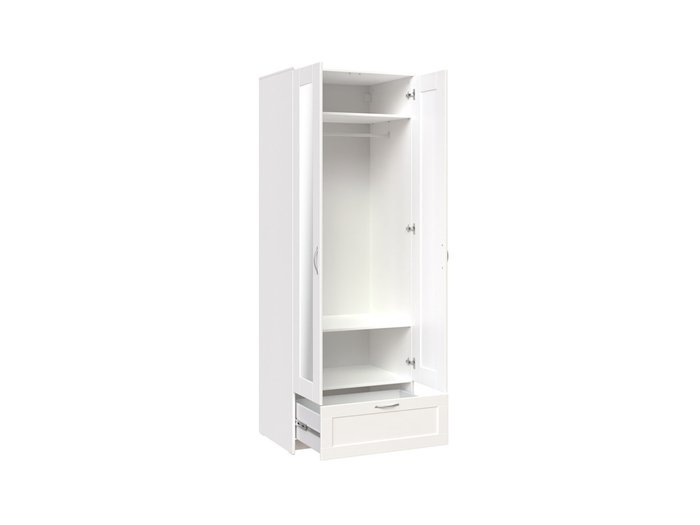 Шкаф Сириус двухдверный белого цвета с одним выдвижным ящикам и двумя зеркалами - купить Шкафы распашные по цене 23999.0