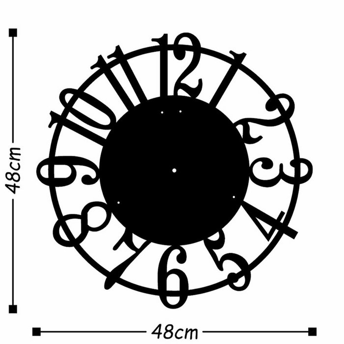 Настенный декор 48x48 из металла черного цвета - купить Часы по цене 14540.0
