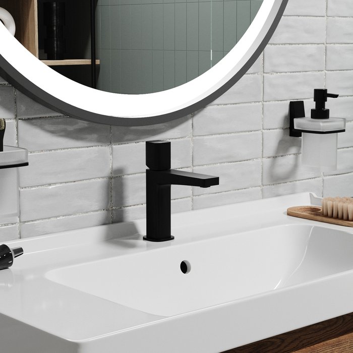 Смеситель для раковины WasserKRAFT Нуте (Nuthe) 9103, матовый чёрный - купить Смесители для раковин по цене 12544 Смеситель для раковины WasserKRAFT Нуте (Nuthe) 9103, матовый чёрный - купить Смесители для раковин по цене 12544