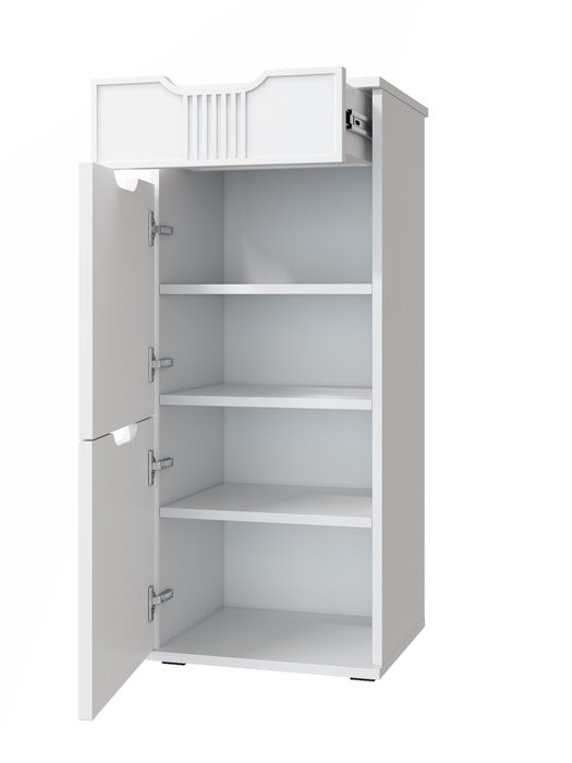 Тумба для обуви Эмилия ЭЛ-3 цвет белый структурный/меренга - купить Тумбы для обуви высокие по цене 7284