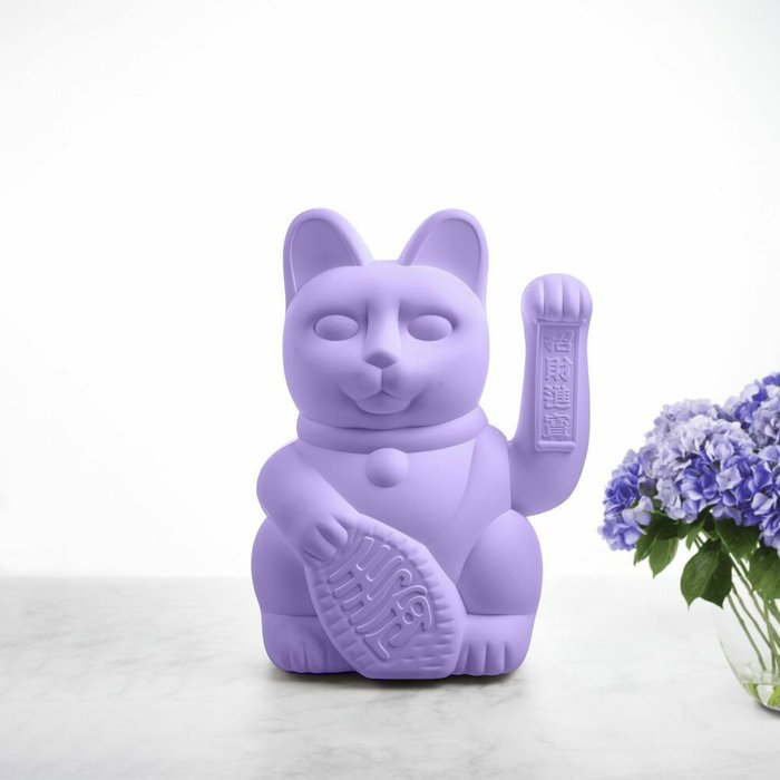 Декоративная фигурка-статуэтка Lucky Cat L Large лилового цвета - купить Фигуры и статуэтки по цене 12390.0