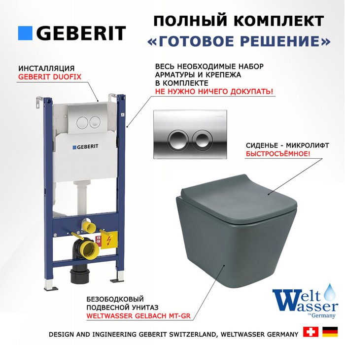 Комплект 3 в 1 инсталляция Duofix